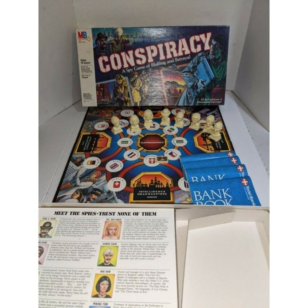 1982 Conspiracy Board Game A Spy Game of Bluffing & Betrayal Complete